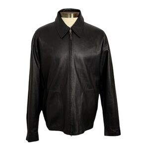 MISSANI LE COLLEZIONI Black Leather Reversible, Suede Jacket Zip Large
